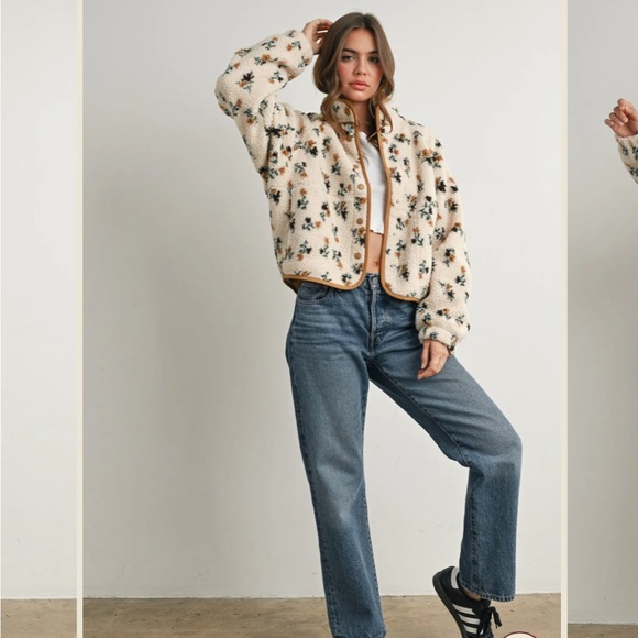 New Buttermelon Floral Fleece Jacket - Picture 7 of 14